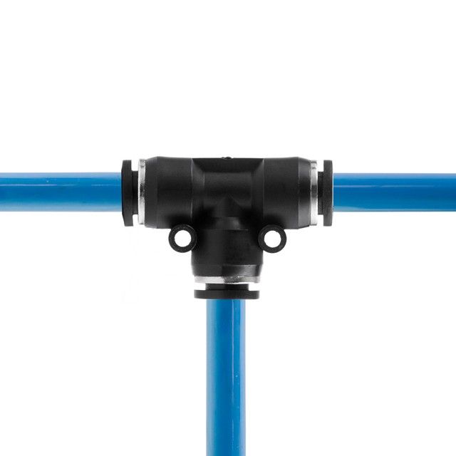 Цанговое соединение T-образное для полиуретановых и др. шлангов 8 мм INTERTOOL PT-2347