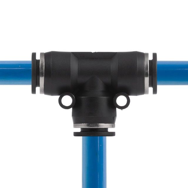 Цанговое соединение T-образное для полиуретановых и др. шлангов 10 мм INTERTOOL PT-2348