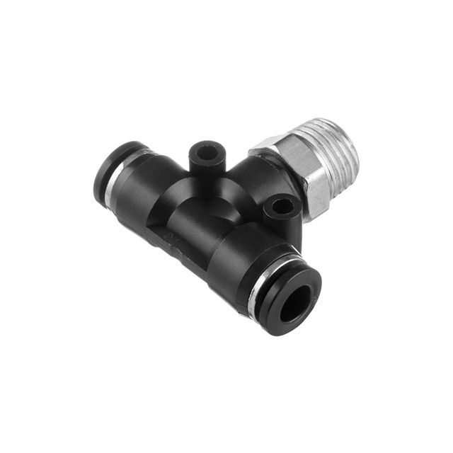 Цанговое соединение T-образное для полиуретановых и др. шлангов 6*6 мм, 1/4" нар. резьба INTERTOOL PT-2351