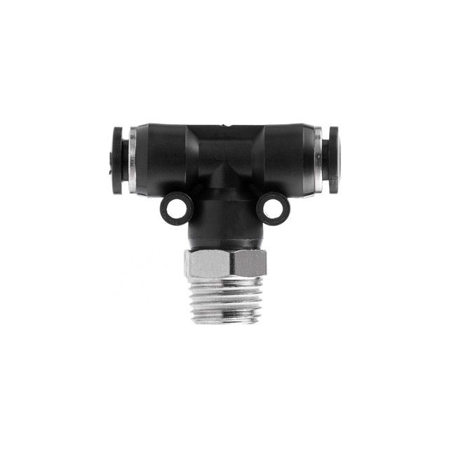 Цанговое соединение T-образное для полиуретановых и др. шлангов 6*6 мм, 1/4" нар. резьба INTERTOOL PT-2351