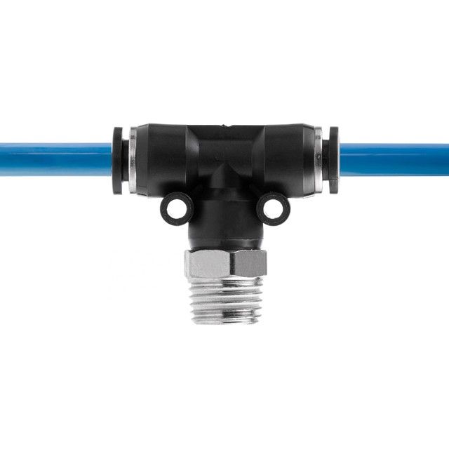 Цанговое соединение T-образное для полиуретановых и др. шлангов 6*6 мм, 1/4" нар. резьба INTERTOOL PT-2351