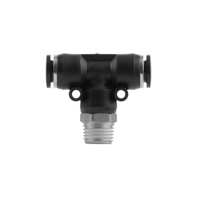 Цанговое соединение T-образное для полиуретановых и др. шлангов 8*8 мм, 1/4" нар. резьба INTERTOOL PT-2352