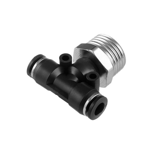 Цанговое соединение T-образное для полиуретановых и др. шлангов 6*6 мм, 1/2" нар. резьба INTERTOOL PT-2361