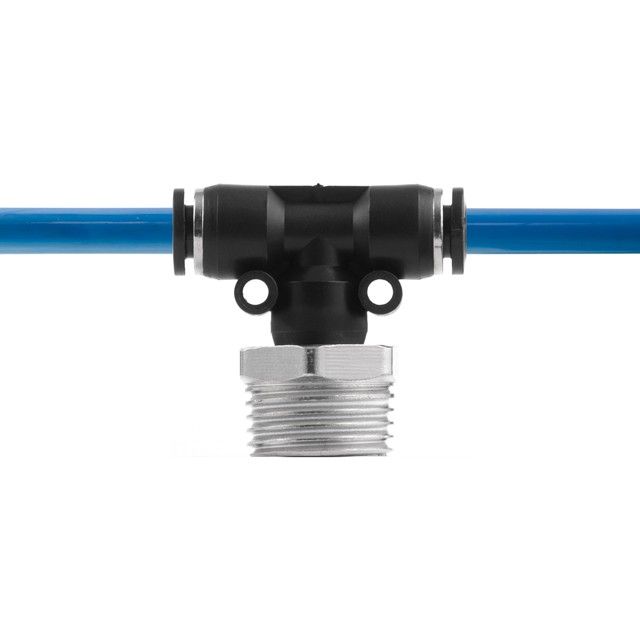 Цанговое соединение T-образное для полиуретановых и др. шлангов 6*6 мм, 1/2" нар. резьба INTERTOOL PT-2361