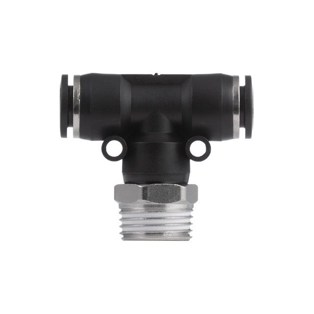 Цанговое соединение T-образное для полиуретановых и др. шлангов 10*10 мм, 1/2" нар. резьба INTERTOOL PT-2363