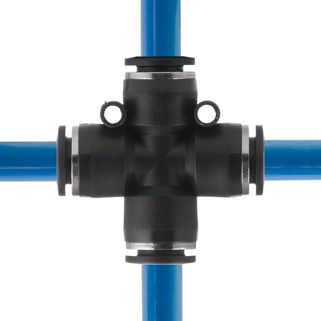 Цанговое соединение Х-образное для полиуретановых и др. шлангов 10 мм INTERTOOL PT-2368