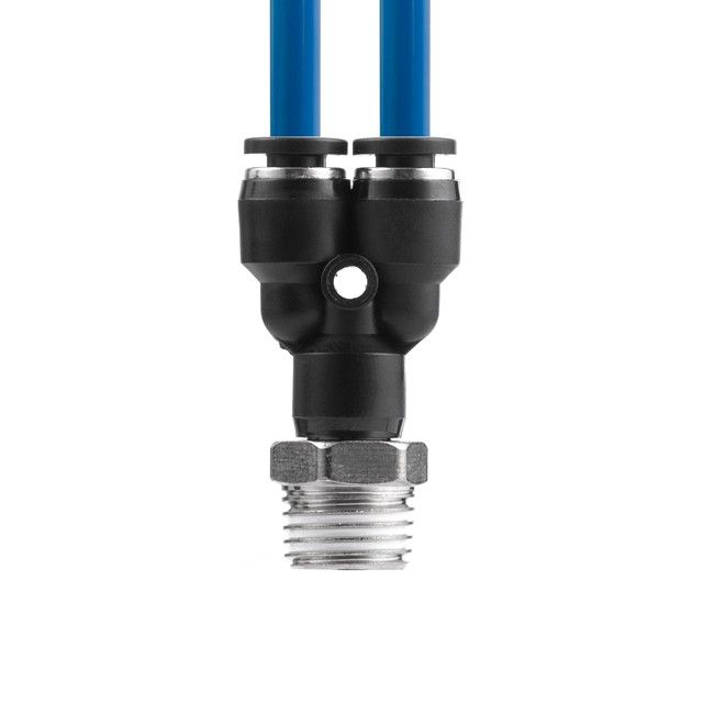 Цанговое соединение Y-образное для полиуретановых и др. шлангов 4*4 мм, 1/4" нар. резьба INTERTOOL PT-2375