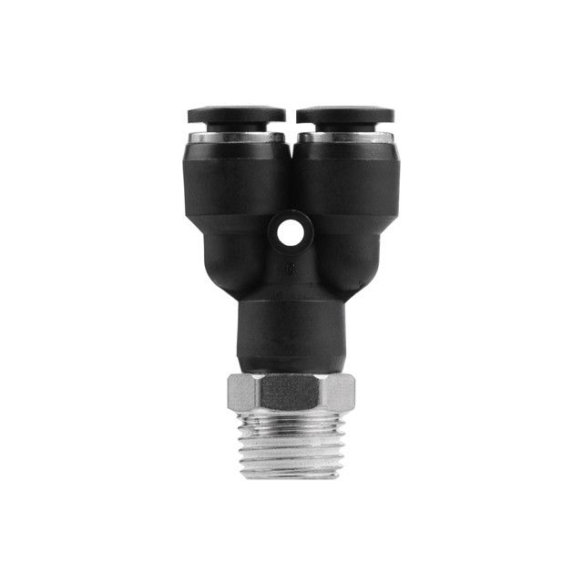 Цанговое соединение Y-образное для полиуретановых и др. шлангов 6*6 мм, 1/4" нар. резьба INTERTOOL PT-2376