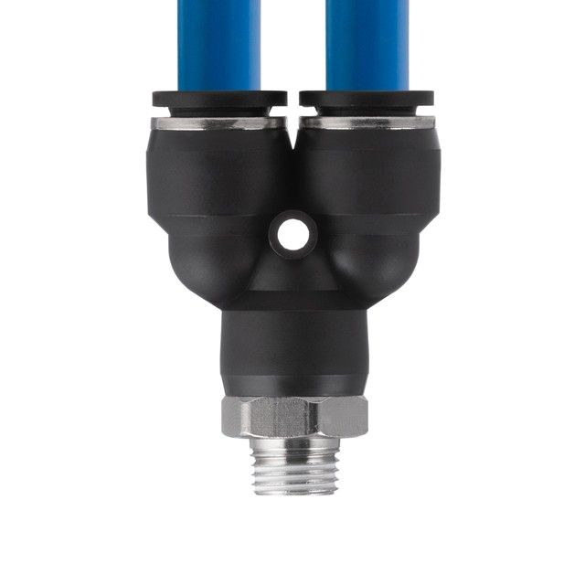 Цанговое соединение Y-образное для полиуретановых и др. шлангов 12*12 мм, 1/4" нар. резьба INTERTOOL PT-2379