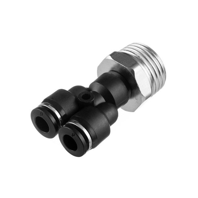 Цанговое соединение Y-образное для полиуретановых и др. шлангов 6*6 мм, 1/2" нар. резьба INTERTOOL PT-2386