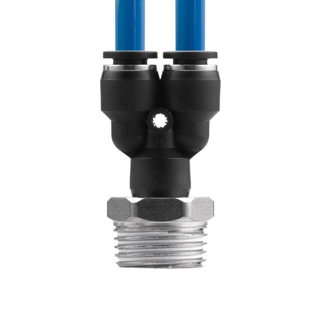 Цанговое соединение Y-образное для полиуретановых и др. шлангов 6*6 мм, 1/2" нар. резьба INTERTOOL PT-2386