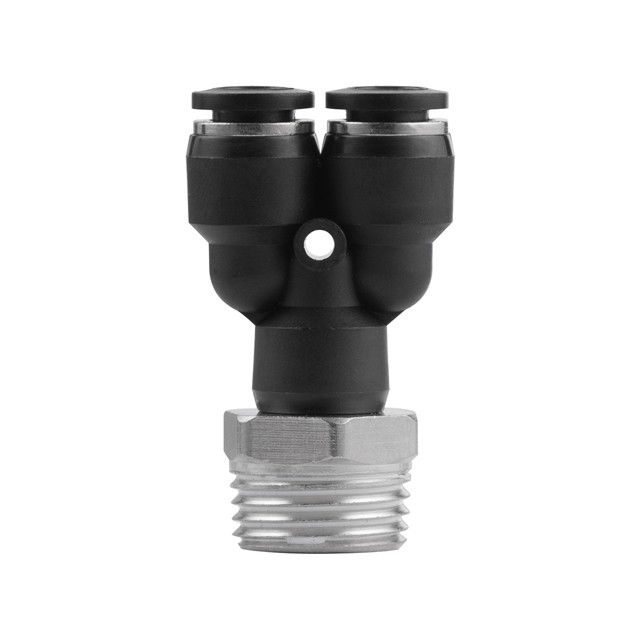 Цанговое соединение Y-образное для полиуретановых и др. шлангов 8*8 мм, 1/2" нар. резьба INTERTOOL PT-2387