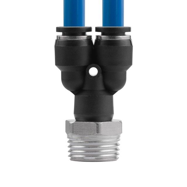 Цанговое соединение Y-образное для полиуретановых и др. шлангов 8*8 мм, 1/2" нар. резьба INTERTOOL PT-2387