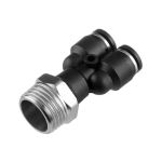 Цанговое соединение Y-образное для полиуретановых и др. шлангов 8*8 мм, 1/2" нар. резьба INTERTOOL PT-2387