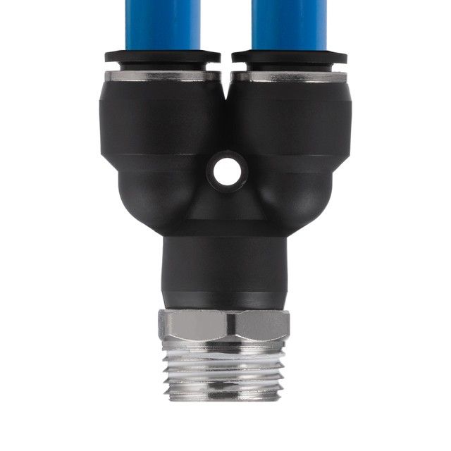 Цанговое соединение Y-образное для полиуретановых и др. шлангов 12*12 мм, 1/2" нар.резьба INTERTOOL PT-2389