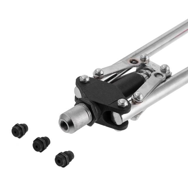 Пистолет заклепочный двуручный 450мм, диаметр применяемой заклепки 3.2; 4; 4.8мм INTERTOOL RT-0008