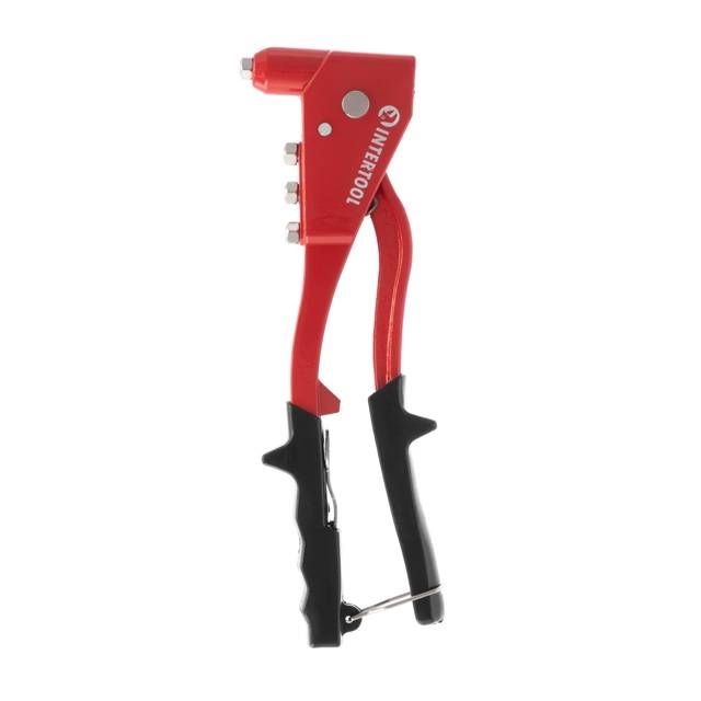 Пистолет заклепочный цельностальной, диаметр применяемой заклепки 2.4; 3.2; 4; 4.8мм INTERTOOL RT-0010