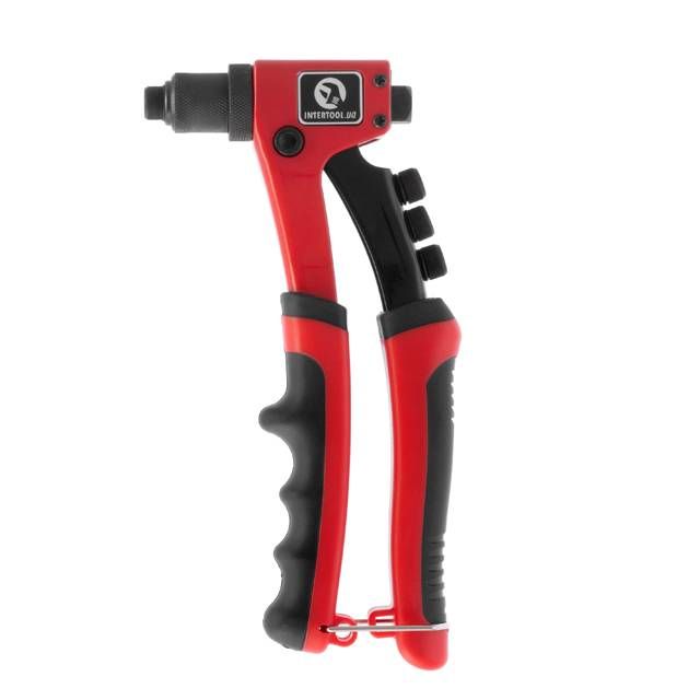 Пистолет заклепочный ручной 215 мм, диаметр заклепки 2.4; 3.2; 4; 4.8 мм INTERTOOL RT-0014