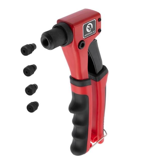 Пистолет заклепочный ручной 215 мм, диаметр заклепки 2.4; 3.2; 4; 4.8 мм INTERTOOL RT-0014