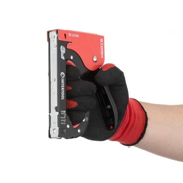 Степлер строительный 3 в 1, под скобы, гвозди, шпильки, STORM INTERTOOL RT-0104