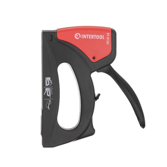 Степлер строительный под скобу, пластиковый корпус INTERTOOL RT-0120