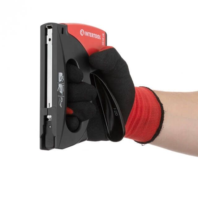 Степлер строительный под скобу, пластиковый корпус INTERTOOL RT-0120