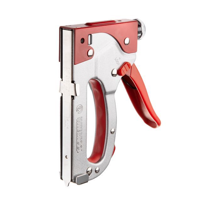 Степлер строительный под скобу 11,3×0,7×4-14 мм, прорезиненная рукоятка, STORM INTERTOOL RT-0201