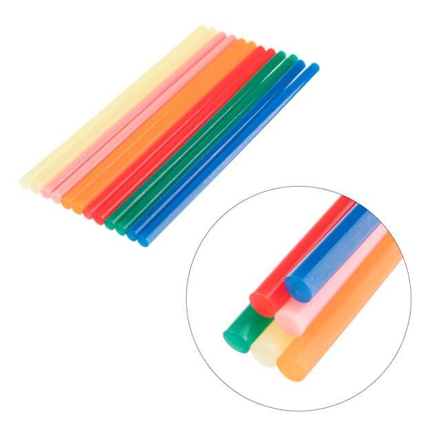 Комплект цветных клеевых стержней 7.4*200 мм, 12 ед. INTERTOOL RT-1032