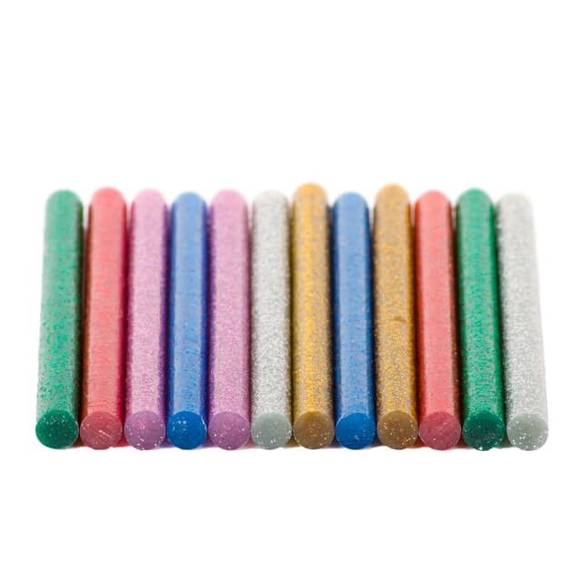 Комплект цветных перламутровых клеевых стержней 7.4*100 мм, 12 ед. INTERTOOL RT-1033