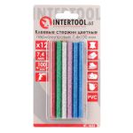 Комплект цветных перламутровых клеевых стержней 7.4*100 мм, 12 ед. INTERTOOL RT-1033