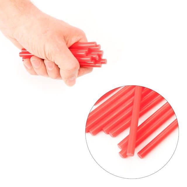 Комплект красных клеевых стержней 7.4*100 мм, 12 ед. INTERTOOL RT-1043