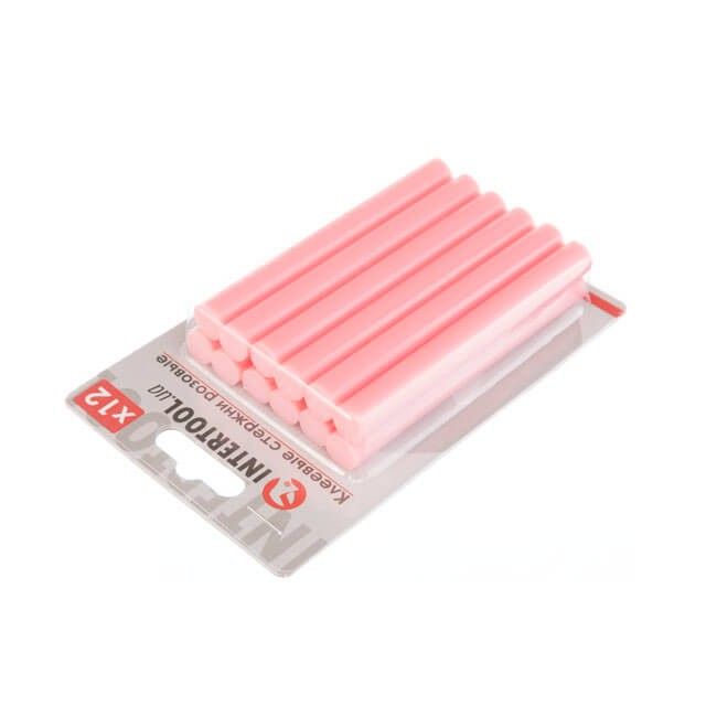 Комплект розовых клеевых стержней 11.2*100мм, 12 ед. INTERTOOL RT-1045