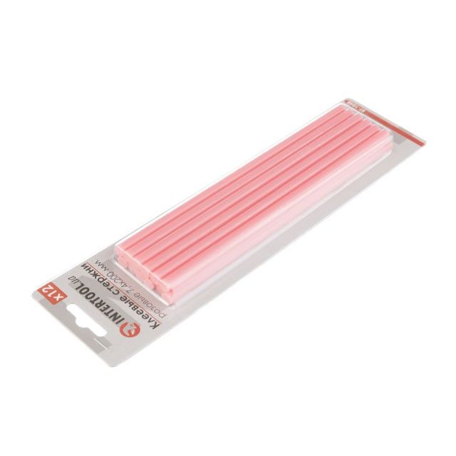 Комплект розовых клеевых стержней 7.4*200 мм, 12 ед. INTERTOOL RT-1048