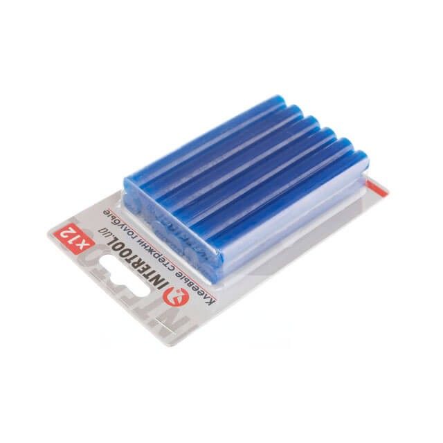 Комплект голубых клеевых стержней 11.2*100 мм, 12 ед. INTERTOOL RT-1052