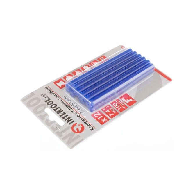 Комплект голубых клеевых стержней 7.4*100 мм, 12 ед. INTERTOOL RT-1054