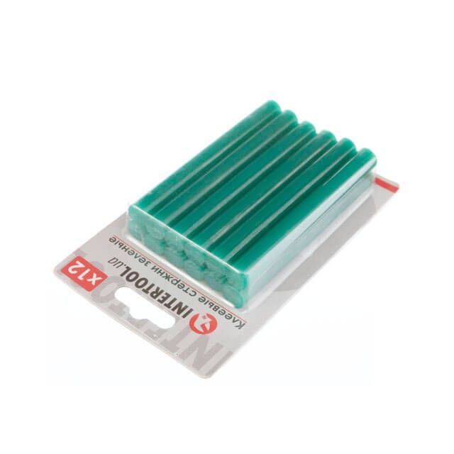 Комплект зеленых клеевых стержней 11.2*100 мм, 12 ед. INTERTOOL RT-1056