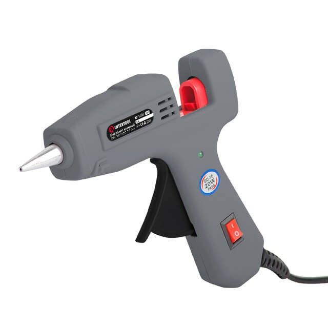 Пистолет клеевой 20(65) Вт, 230 В, 180-195°C под стержни 7-7.5 мм, 5-13 г/мин, выключатель INTERTOOL RT-1101