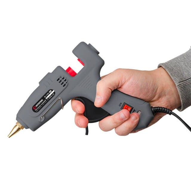 Пистолет клеевой 40(120) Вт, 230 В, 195-210 °C под стержни 10.8-11.5 мм, 10-16.5 г/мин., выключатель INTERTOOL RT-1102