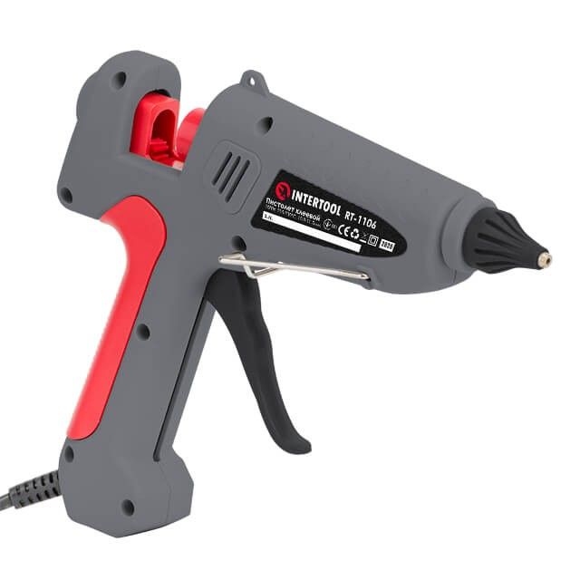 Пистолет клеевой 100(300) Вт, 230 В, 215-230°C под стержни 10.8-11.5 мм, 13-30 г/мин, выключатель INTERTOOL RT-1106