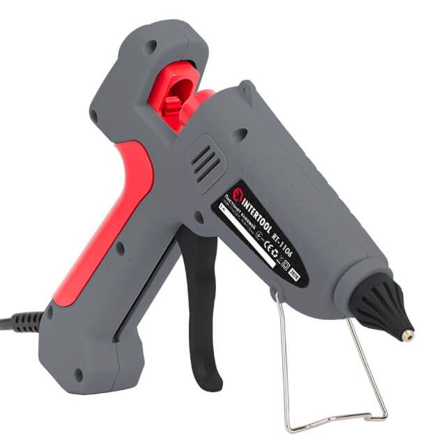 Пистолет клеевой 100(300) Вт, 230 В, 215-230°C под стержни 10.8-11.5 мм, 13-30 г/мин, выключатель INTERTOOL RT-1106