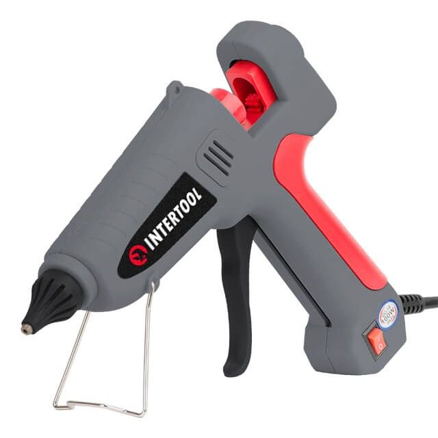 Пистолет клеевой 100(300) Вт, 230 В, 215-230°C под стержни 10.8-11.5 мм, 13-30 г/мин, выключатель INTERTOOL RT-1106