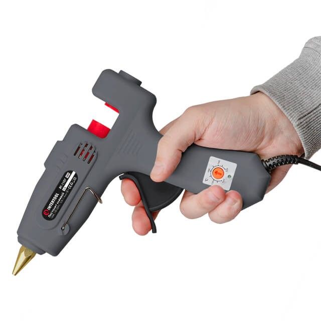 Пистолет клеевой 120(360) Вт, 230 В, 100-220°C, под стержни 10.8-11.5 мм, 13-30 г/мин., рег. темп. INTERTOOL RT-1107