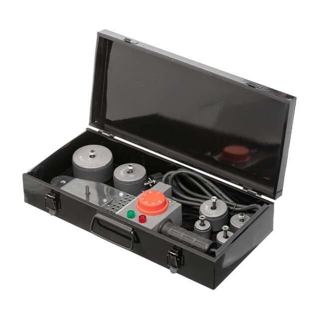 Паяльник для пластиковых труб, 850 Вт, 0-300°C, насадки 20, 25, 32, 40, 50, 63 мм, металлический кейс INTERTOOL RT-2111