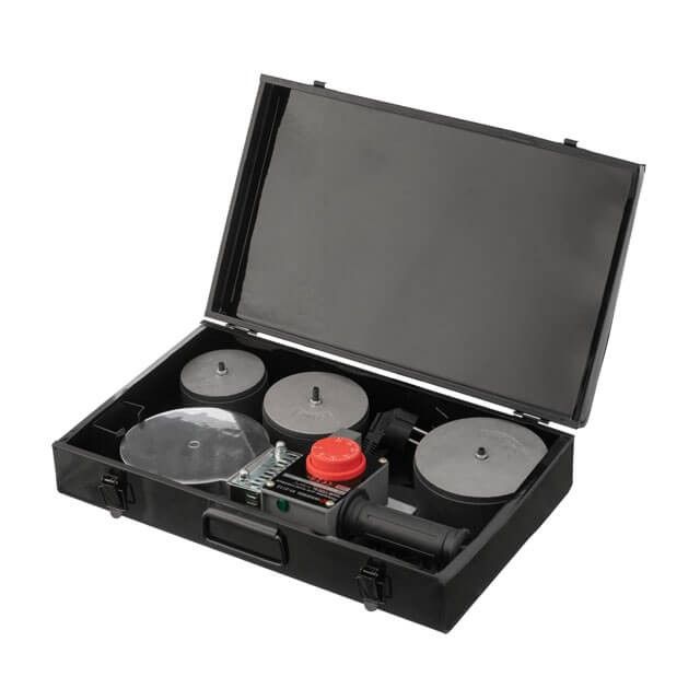 Паяльник для пластикових труб, 1500 Вт, 0-300 ° C, насадки 75, 90, 110 мм, металевий кейс INTERTOOL RT-2113