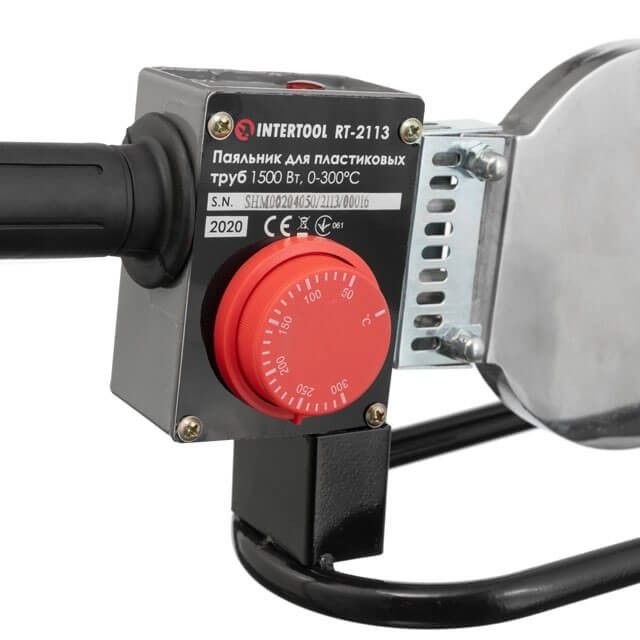 Паяльник для пластиковых труб, 1500 Вт, 0-300°C, насадки 75, 90, 110 мм, металлический кейс INTERTOOL RT-2113