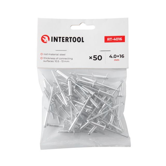 Заклепка алюминиевая 4,0*16 мм, 50 ед. INTERTOOL RT-4016