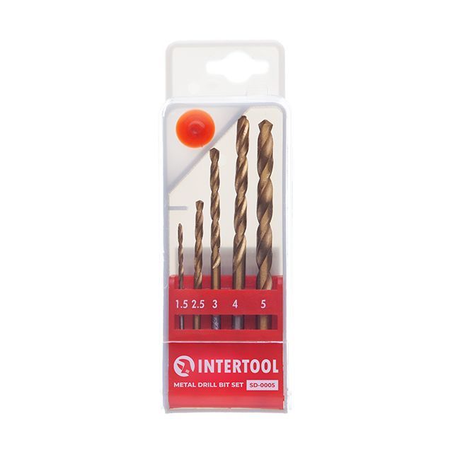 Набор сверл по металлу HSS, 1.5-5.0 мм, 5 ед. INTERTOOL SD-0005