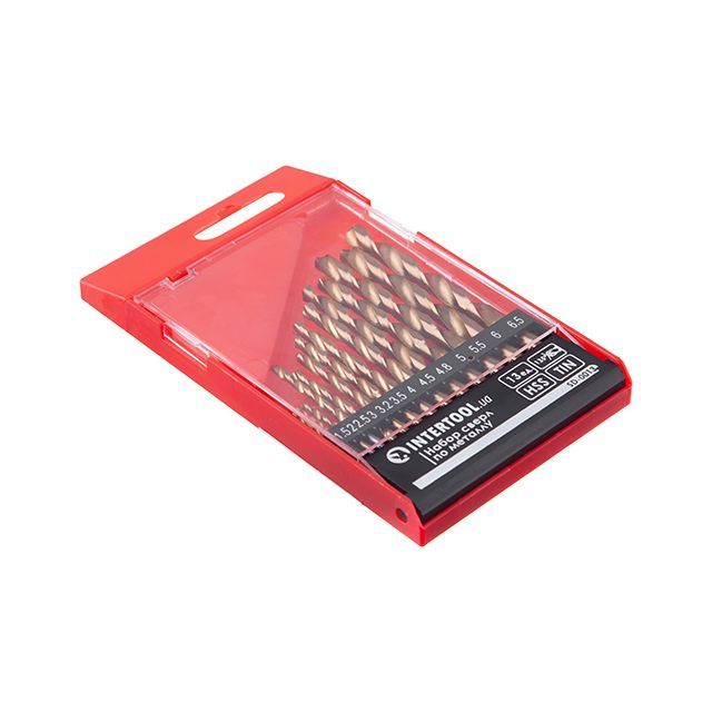 Набор сверл по металлу HSS, покрытие Ti, 1.5-6.5 мм, 13 ед. INTERTOOL SD-0013