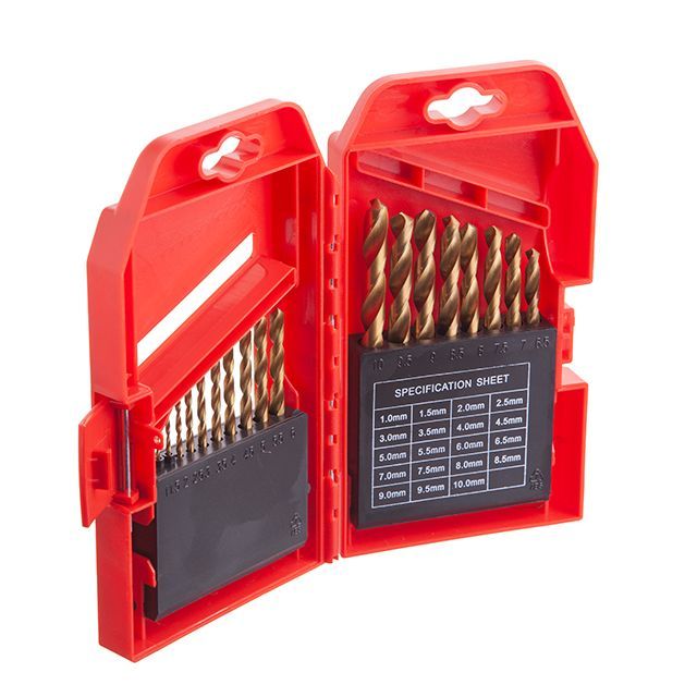 Набор сверл по металлу HSS, покрытие Ti, 1.0-10.0 мм, 19 ед. INTERTOOL SD-0019