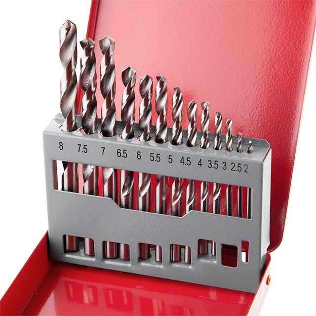 Набор сверл по металлу HSS, полированная сталь, 2.0-8.0 мм, 13 ед. INTERTOOL SD-0114